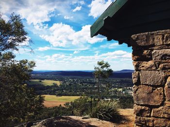 Scenic view of landscape against cloudy sky