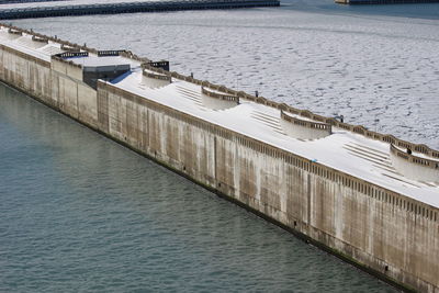 High angle view of pier over sea