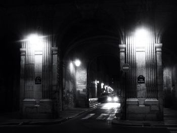 Illuminated street light at night