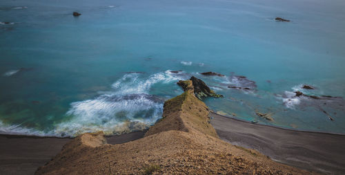 High angle view of beach against sky