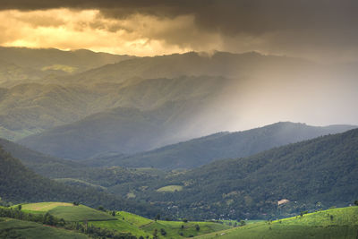 Scenic view of mountains against sky