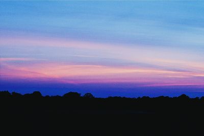 Silhouette landscape at sunset