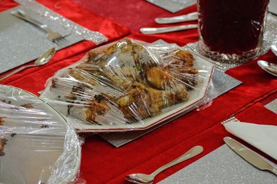 Close-up of snake on table