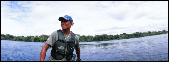 Man looking at river