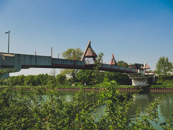 Bridge over river against sky