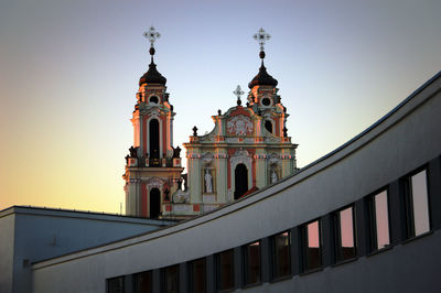 Low angle view of building against clear sky