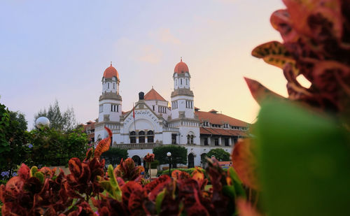 Lawang sewu semarang in the morning. sunrise in lawang sewu semarang