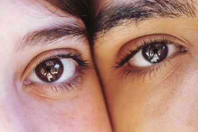 Extreme close-up of human eyes