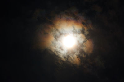 Low angle view of moon in sky