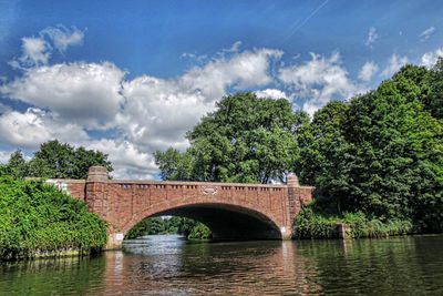 Bridge over river against sky