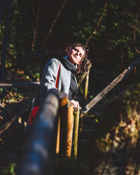 Portrait of boy playing in park