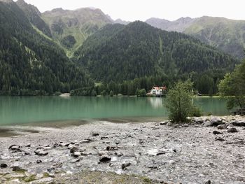 Scenic view of lake against mountains