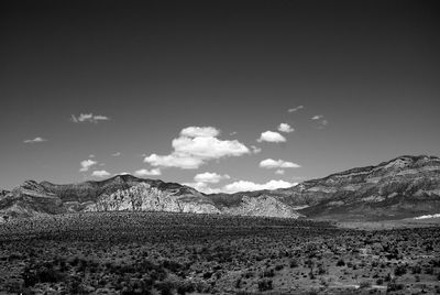 Scenic view of mountains at red rock canyon national conservation area against sky