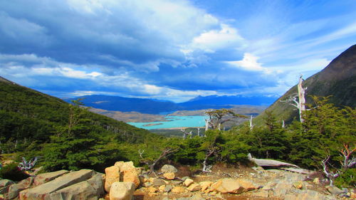 Scenic view of mountains against sky