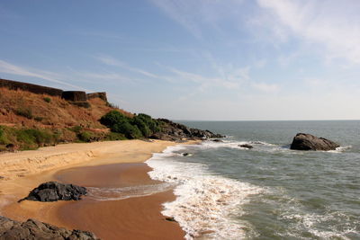 View of calm beach against the sky