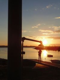 Scenic view of sea at sunset