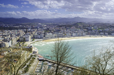 City view from monte urgull - san sebastián, spain