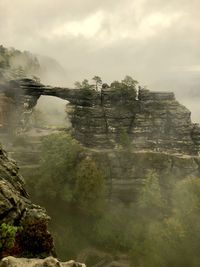 Scenic view of rock formation against sky