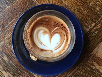 High angle view of coffee on table