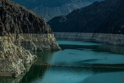 Lake by mountain