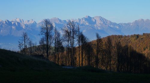 Scenic view of mountains against sky