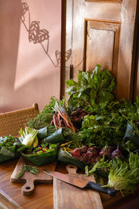 Close-up of food on cutting board