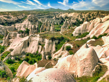 Scenic view of landscape against cloudy sky