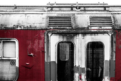 Close-up of red door