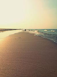 Scenic view of beach against clear sky