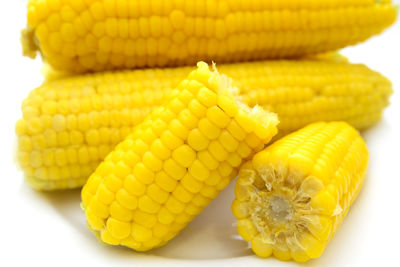 Close-up of yellow eggs on table