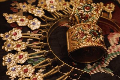 Close-up of decoration on table