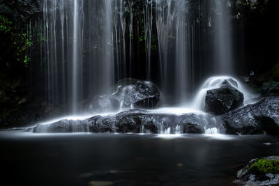 Scenic view of waterfall in forest