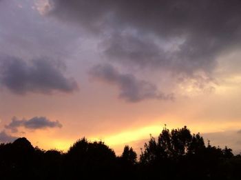 Low angle view of sky at sunset