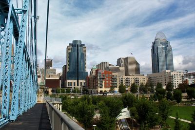 Modern buildings in city against sky