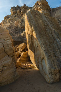 Rock formations on sunny day