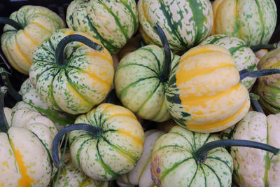 Full frame shot of pumpkins for sale at market stall