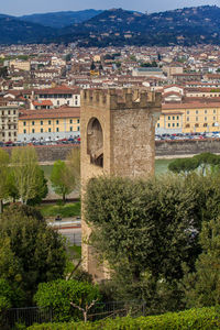 Tower of san niccolo and view of the beautiful city of florence from michelangelo square