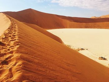 Sand dunes in a desert