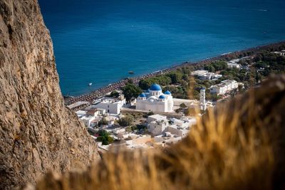 The village of perissa in santorini