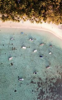 High angle view of garbage on beach