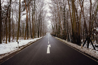 Road amidst trees in forest