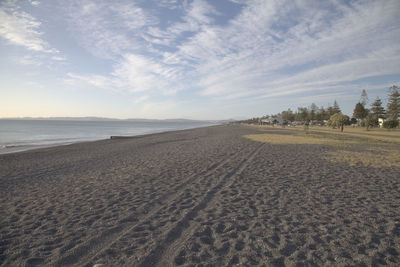 Scenic view of beach against sky
