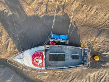 High angle view of rock formation in sea