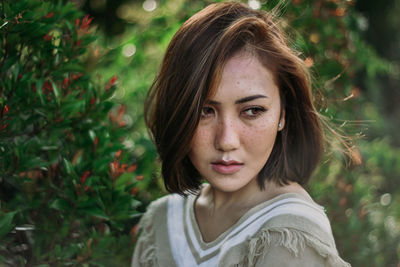 Close-up portrait of woman