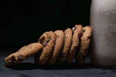 Close-up of coffee beans against black background