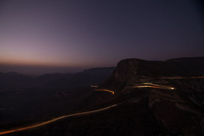 Scenic view of mountains against clear sky