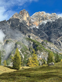 Scenic view of mountains against sky