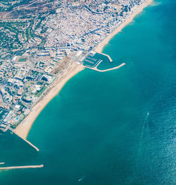 High angle view of swimming pool in sea