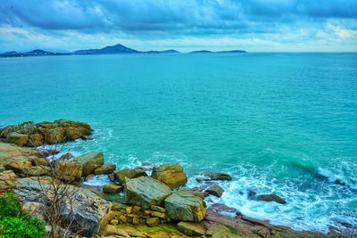 Scenic view of sea against sky