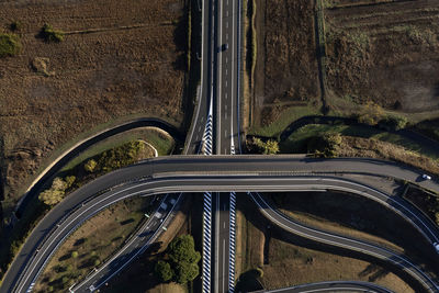 Aerial photographic documentation of a motorway junction taken during the day